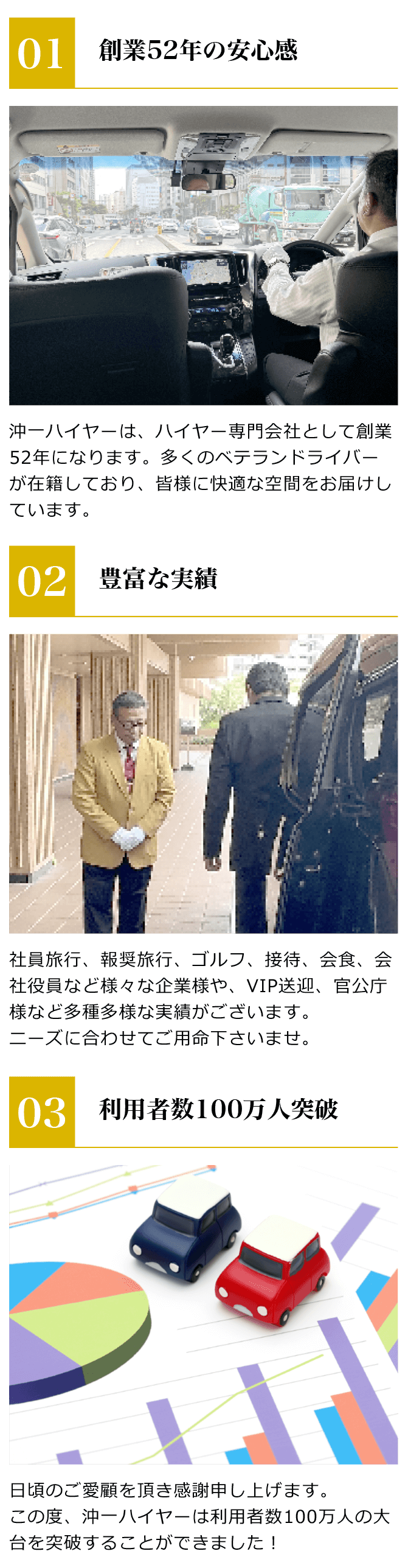 沖縄をハイヤー観光しませんか?沖一ハイヤーは1972年創業で安心の実績