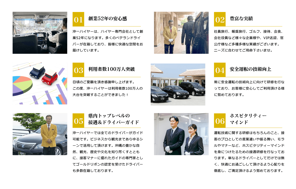 沖縄をハイヤー観光しませんか?沖一ハイヤーは1972年創業で安心の実績